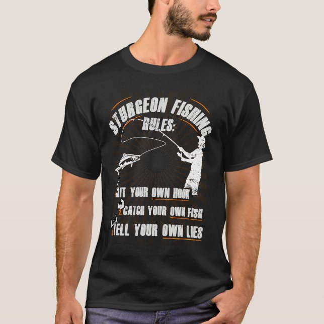 Funny Sturgeon fishing with Sturgeon fishing rod T-Shirt (Vorderseite)