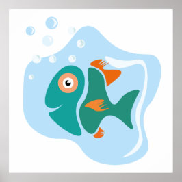 Funny Stylish Fish Poster