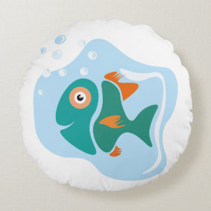 Funny Stylish Fish Rundes Kissen