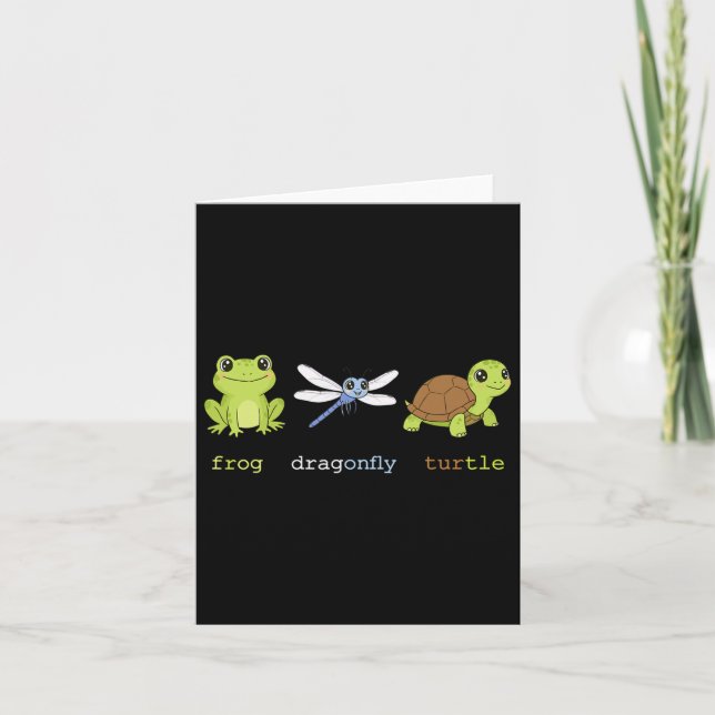 Funny Subtle Political Frog Dragonfly Turtle Resis Karte (Vorderseite)