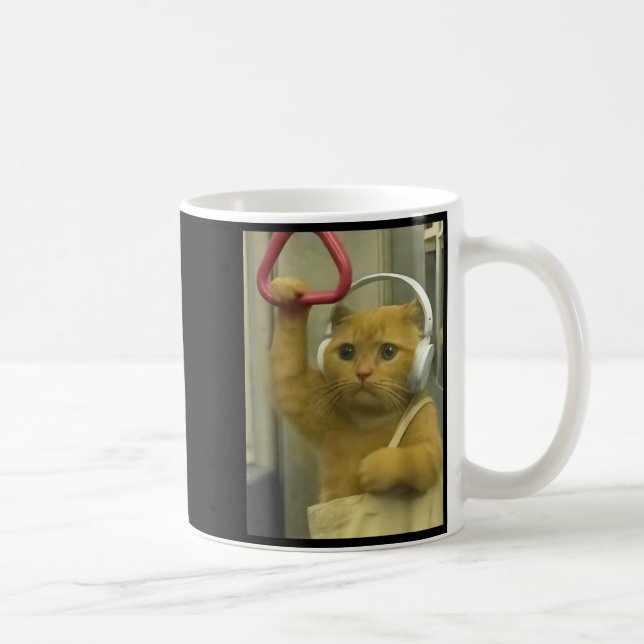 Funny Subway Cat Meme Stud Brainrot Cats Humor Kit Kaffeetasse (Rechts)