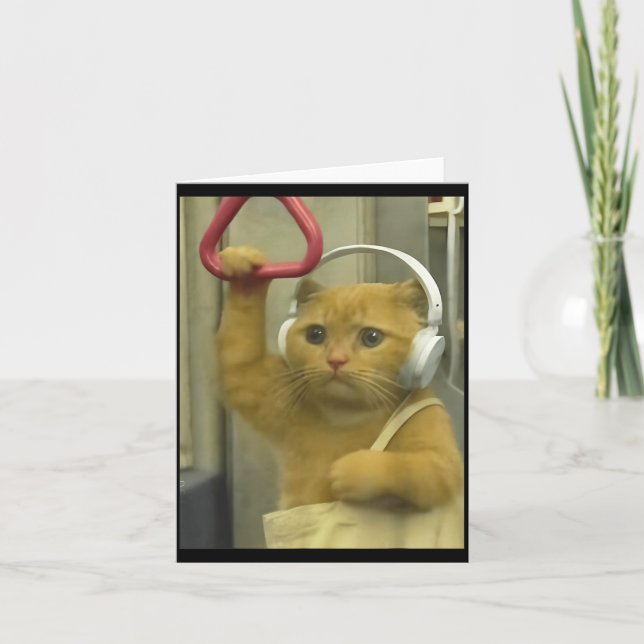 Funny Subway Cat Meme Stud Brainrot Cats Humor Kit Karte (Vorderseite)