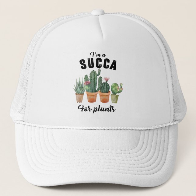 Funny Succa für Pflanze succulent potted cacti Truckerkappe (Vorderseite)