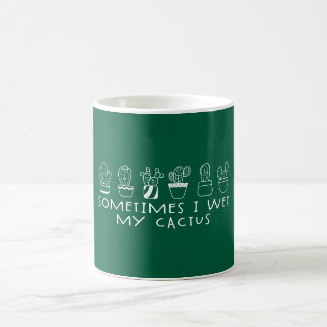 Funny Succulent Cactus, manchmal nasse ich meinen  Kaffeetasse (Mittel)