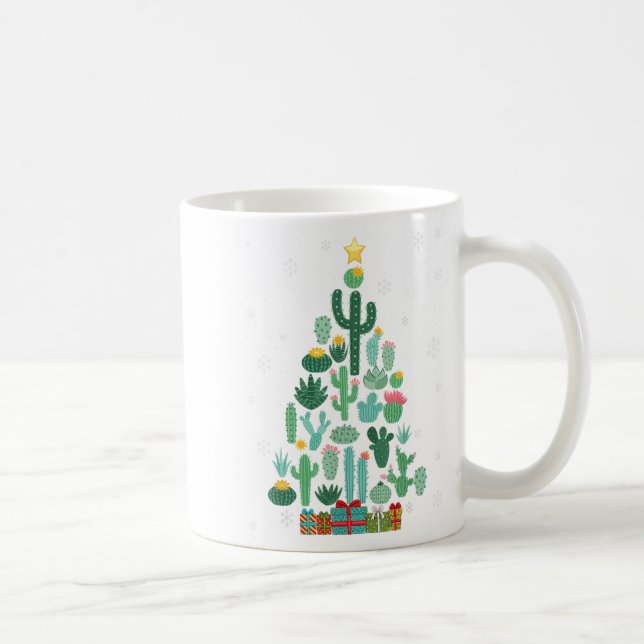 Funny Succulent Christmas Tree Cactus Gardener Kaffeetasse (Rechts)