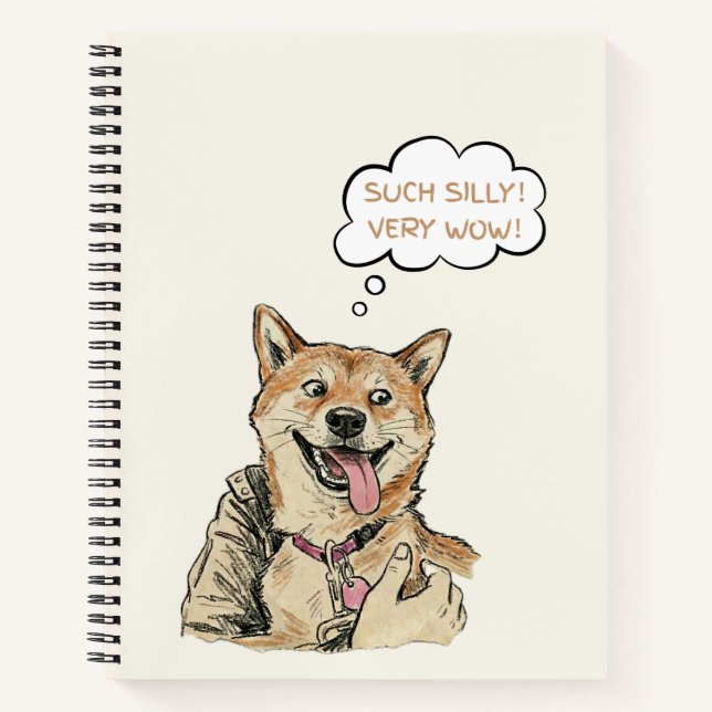 Funny "Such Silly Very Wow" Shiba Inu Doge MemeArt Notizbuch (Vorderseite)
