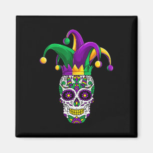 Funny Sugar Skull Mardi Gras Party Bekleidung Magnet