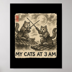 Funny Sumi-e Kawaii Tinte zum Malen japanischer me Poster
