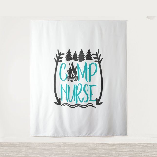 Funny Summer Camp Nursing Geschenk Camping RN Wandteppich (Vorderseite)