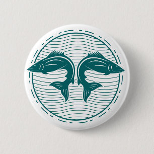 Funny Summer Fishing Button