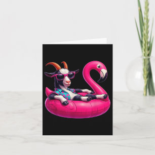 Funny Summer Goat Pink Pool Party Hawaiian Sommer Karte