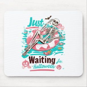 Funny Summer Skelett gerade Gewartet zu Halloween Mousepad