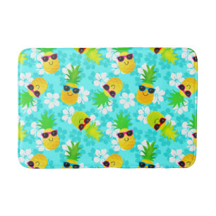 Funny Summer Tropical Pineapses Badematte