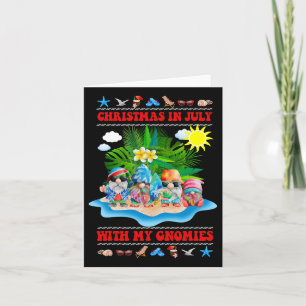 Funny Summer Vacaciones - Gnomes for Christm Karte