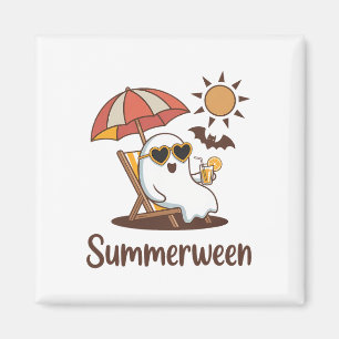 Funny Summerween Niedlich Spooky Summer Ghost Hall Magnet