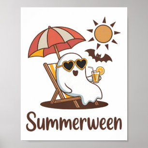 Funny Summerween Niedlich Spooky Summer Ghost Hall Poster