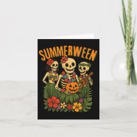 Funny Summerween Skeletons Luau Party Halloween Be