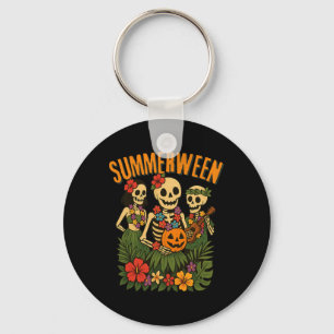 Funny Summerween Skeletons Luau Party Halloween Be Schlüsselanhänger