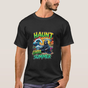 Funny Summerween Vibes Skeleton Ice Cream HOT GHOU T-Shirt