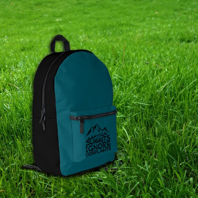 Funny Summit Hiking  black blue teal Backpack  Bedruckter Rucksack (Von Creator hochgeladen)