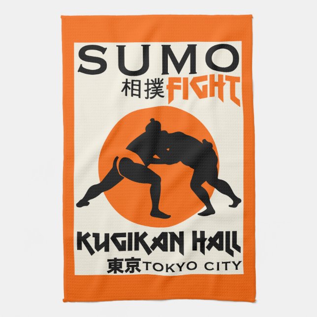 Funny Sumo Wrestler Geschirrtuch (Vertikal)