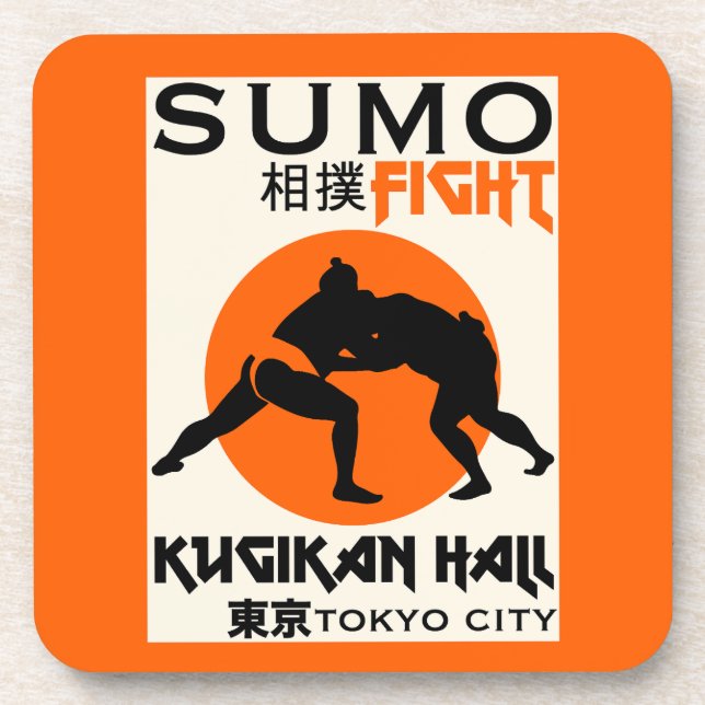 Funny Sumo Wrestler Getränkeuntersetzer (Vorderseite)