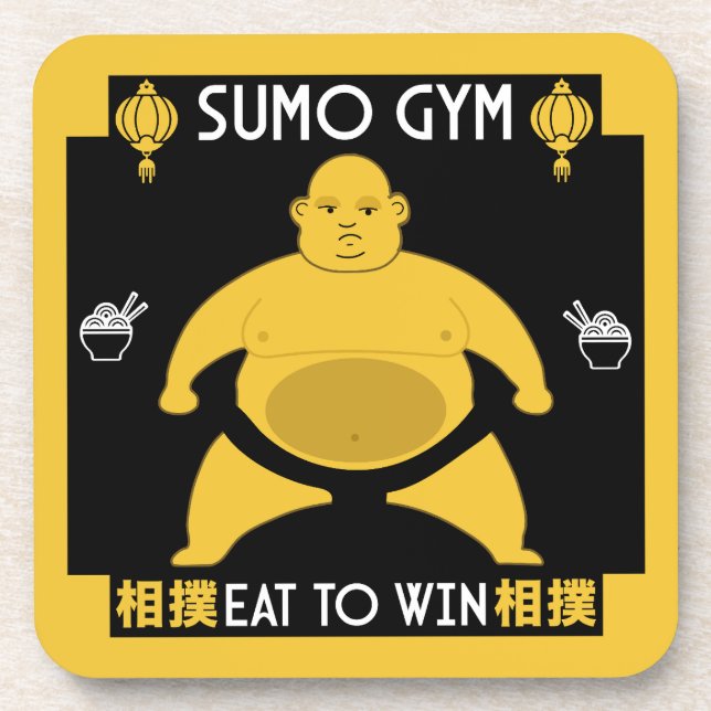 Funny Sumo Wrestler Getränkeuntersetzer (Vorderseite)