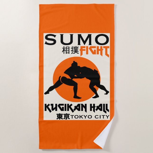 Funny Sumo Wrestler Strandtuch (Vorderseite)