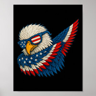 Funny Sungles Patriotic Eagle Merica Dabbing 4th O Poster