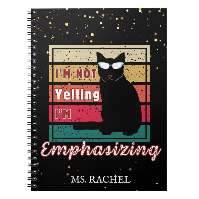 Funny Sunset Grid Cat Lover Teacher Notizblock (Vorderseite)