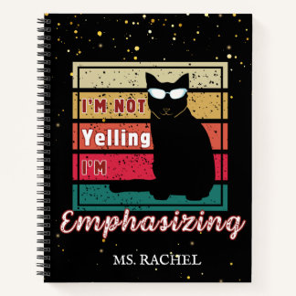 Funny Sunset Grid Cat Lover Teacher Notizbuch