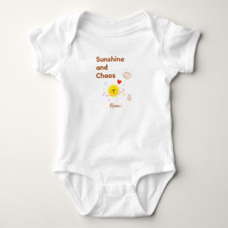 Funny "Sunshine and Chaos" Baby T-Shirt - Cute Kaw Baby Strampler
