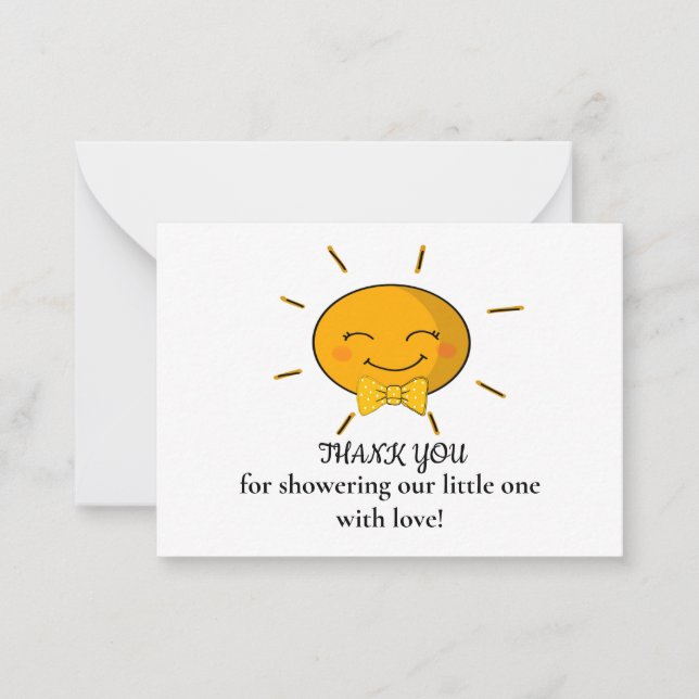 Funny Sunshine Baby shower Merci Cartes (Devant)