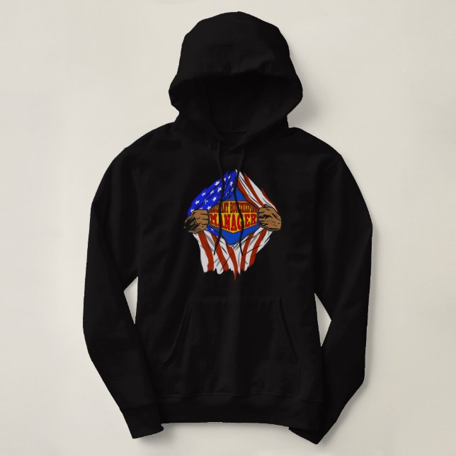 Funny Super Assistant Housekeeping Manager Hero Jo Hoodie (Design vorne)
