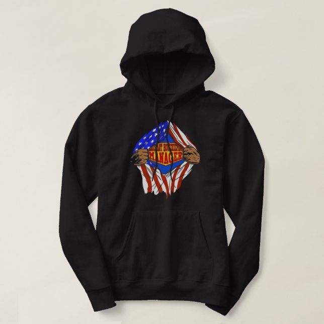 Funny Super Assistant Housekeeping Manager Hero Jo Hoodie (Design vorne)