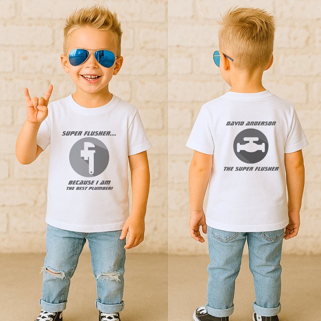 Funny Super Flusher Baby Plumber T-shirt (Von Creator hochgeladen)
