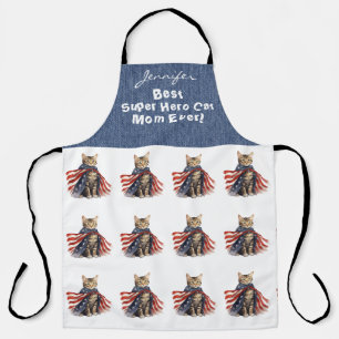 Funny Super Hero Cat All-Over Print Schürze