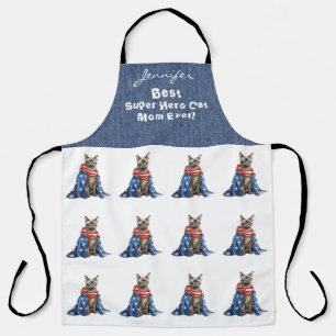 Funny Super Hero Tortie Cat All-Over Print Schürze