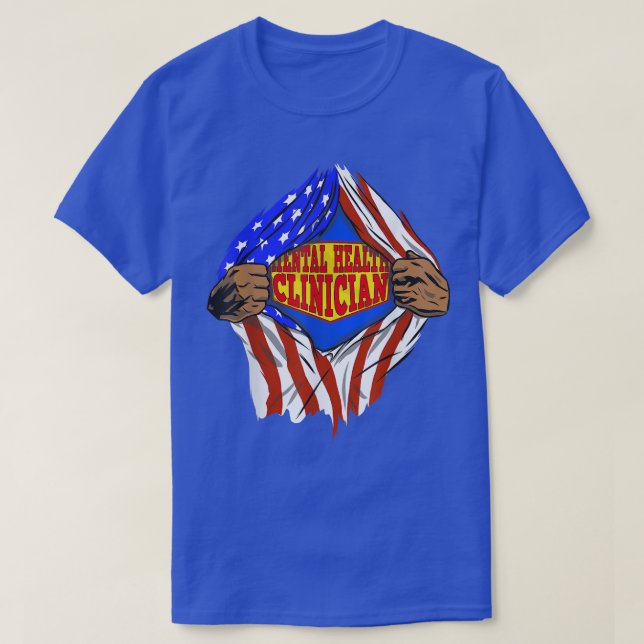 Funny Super Mental Health Clinician Hero Job1393 6 T-Shirt (Design vorne)