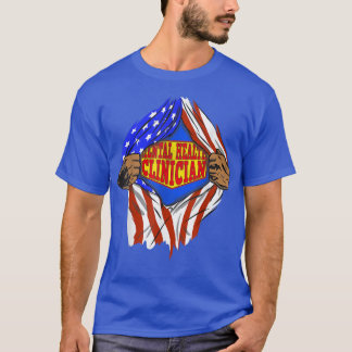 Funny Super Mental Health Clinician Hero Job1393 6 T-Shirt
