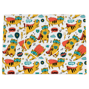 Funny Superhero Cat Große Geschenktüte