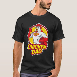 Funny Superhero Chicken Vater Bird Partyroster He T-Shirt
