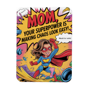 Funny Superhero Mama Muttertag Magnet
