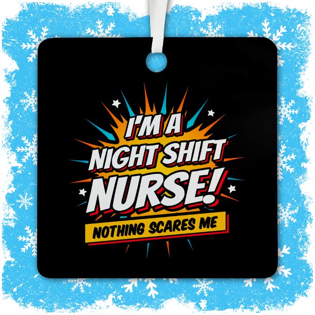 Funny Superhero Night Shift Nurse Aufwertung Ornament Aus Metall (Von Creator hochgeladen)