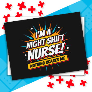 Funny Superhero Night Shift Nurse Aufwertung Postkarte