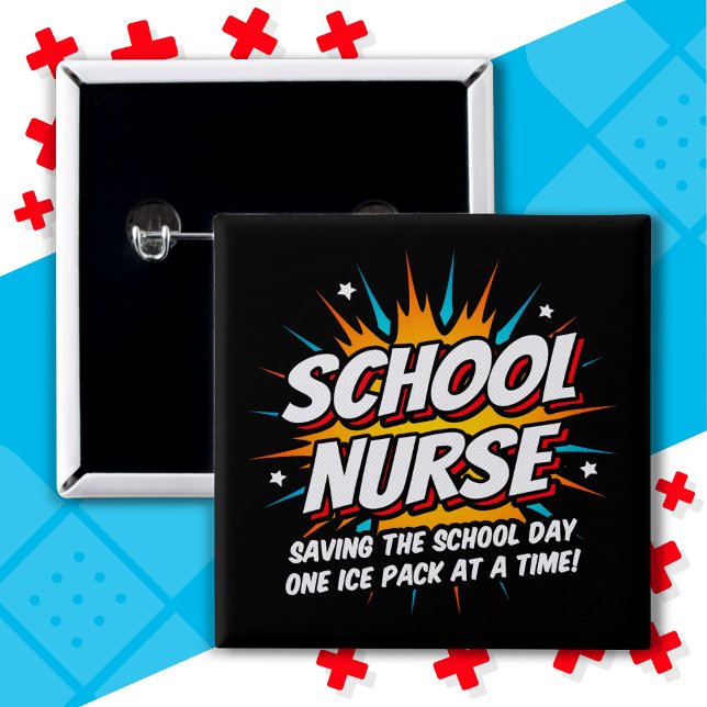 Funny Superhero School Nurse Apprecision Button (Von Creator hochgeladen)