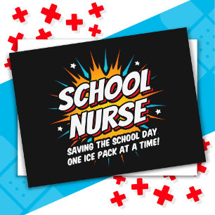 Funny Superhero School Nurse Apprecision Postkarte