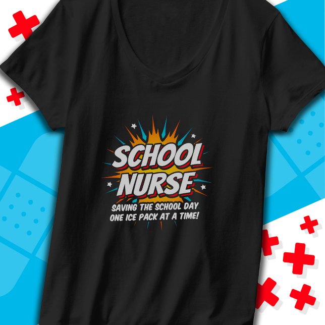 Funny Superhero School Nurse Apprecision T-Shirt (Von Creator hochgeladen)
