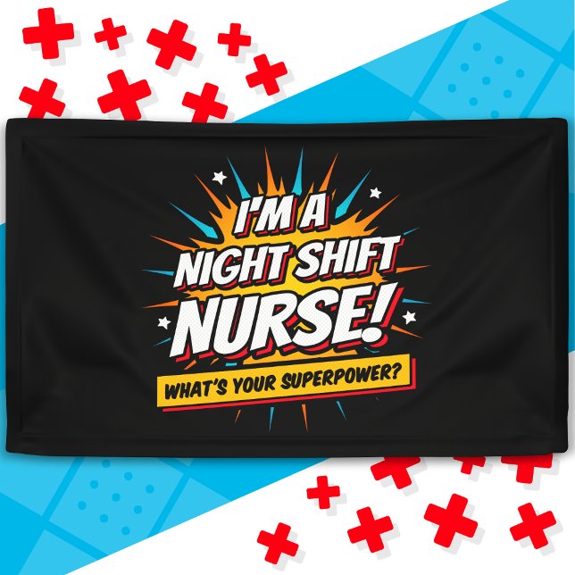 Funny Superpower Night Shift Nurse Aufwertung Banner (Von Creator hochgeladen)