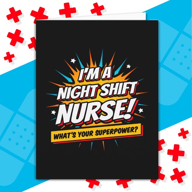 Funny Superpower Night Shift Nurse Aufwertung Karte (Von Creator hochgeladen)
